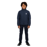 École Notre Dame des Victoires navy blue puffer jacket boys and girls TK through 8th grade optional outerwear San Francisco