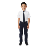 École Notre Dame des Victoires white short sleeve standard-cut dress shirt boys grades 3 through 8 full uniform dress day required San Francisco