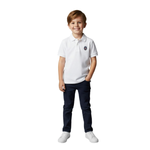 École Notre Dame des Victoires white short sleeve 100% cotton polo boys and girls TK through 8th grade regular school day San Francisco