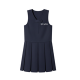The Evans School navy jumper girls Junior kindergarten and Kindergarten regular uniform worn over red short sleeve tech polo boys and girls Junior Kindergarten and Kindergarten regular uniform La Jolla California