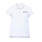 Katherine Delmar Burke School white short sleeve 100% cotton polo with Burke's logo Adult XXL girls grades 5 through 8 upper school daily uniform San Francisco