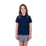 Academix Apparel navy short sleeve cotton polo girls Convent of the Sacred Heart School San Francisco daily uniform available in uniform basics