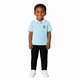 Hiba Academy Bay Area powder blue short sleeve 100% cotton polo all students Pre-K3 through 1st grade daily uniform San Francisco